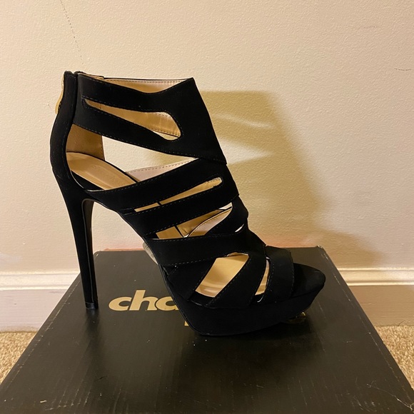 Excellent Condition Charlotte Russe Avalon Black Suede 
Stacked Pumps Stilettos - Picture 2 of 12